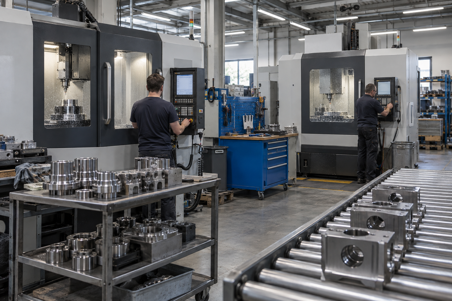 Illustrative metalworking production workshop